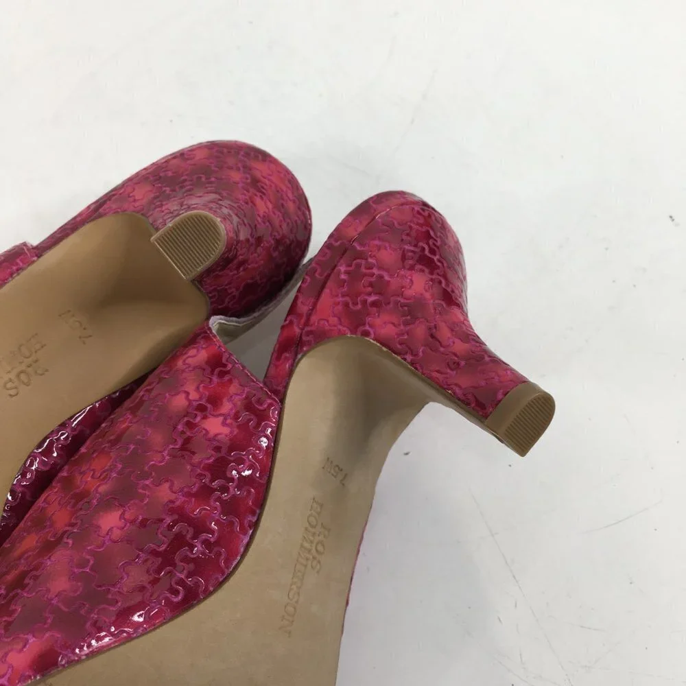 Ros Hommerson Pink Patent Leather Lindsay Slingback PeepToe Pumps Size 7.5W